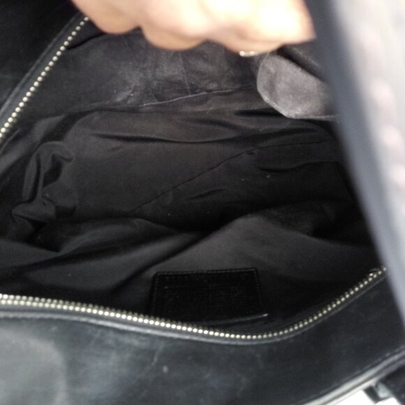 COACH VINTAGE BROWN LEATHER BLACK CROSSBODY SHOULDER BAG - Picture 5 of 7